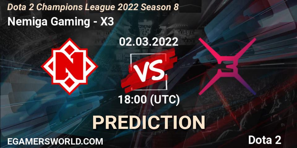 Nemiga Gaming - X3: прогноз. 22.03.2022 at 18:10, Dota 2, Dota 2 Champions League 2022 Season 8