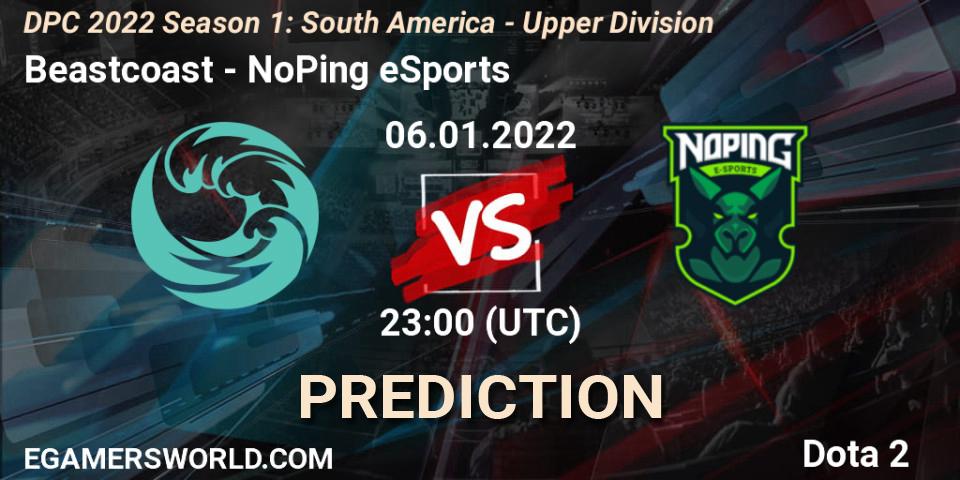 Beastcoast - NoPing eSports: прогноз. 06.01.2022 at 23:02, Dota 2, DPC 2022 Season 1: South America - Upper Division