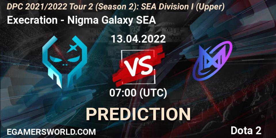 Execration - Nigma Galaxy SEA: прогноз. 13.04.2022 at 07:00, Dota 2, DPC 2021/2022 Tour 2 (Season 2): SEA Division I (Upper)
