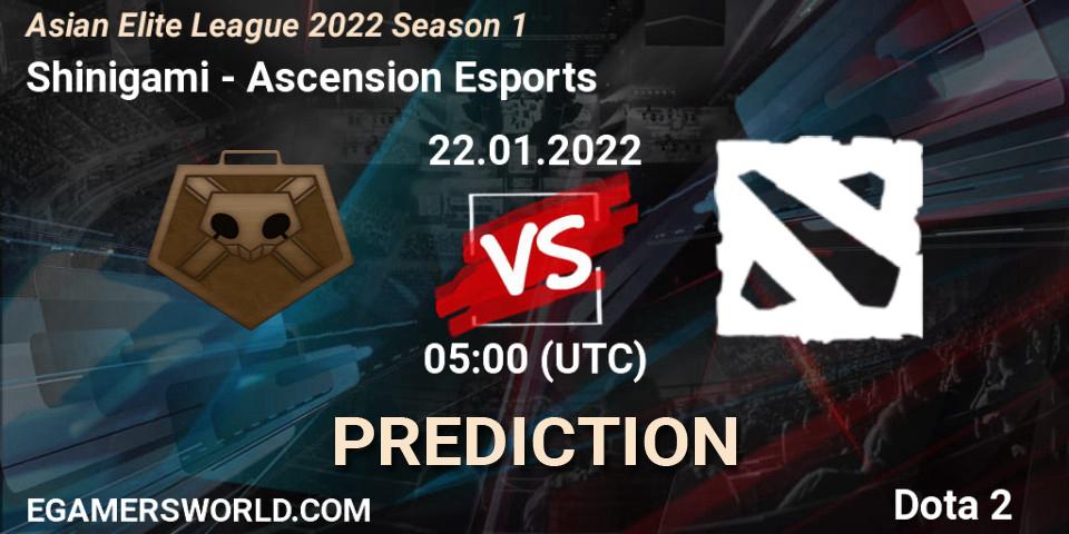 Shinigami - Ascension Esports: прогноз. 22.01.2022 at 05:00, Dota 2, Asian Elite League 2022 Season 1