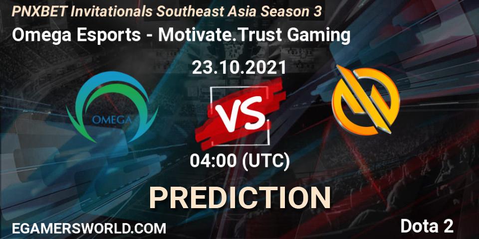 Omega Esports - Motivate.Trust Gaming: прогноз. 23.10.2021 at 04:05, Dota 2, PNXBET Invitationals Southeast Asia Season 3