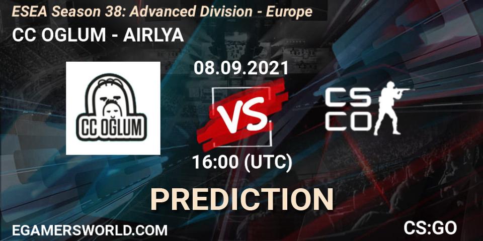 CC OGLUM - AIRLYA: прогноз. 08.09.2021 at 16:00, Counter-Strike (CS2), ESEA Season 38: Advanced Division - Europe