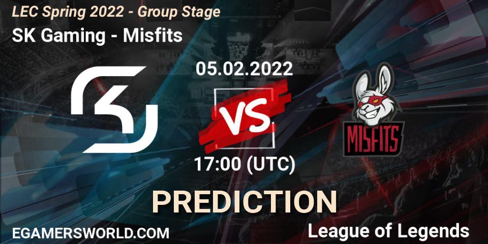 SK Gaming - Misfits: прогноз. 05.02.2022 at 16:00, LoL, LEC Spring 2022 - Group Stage