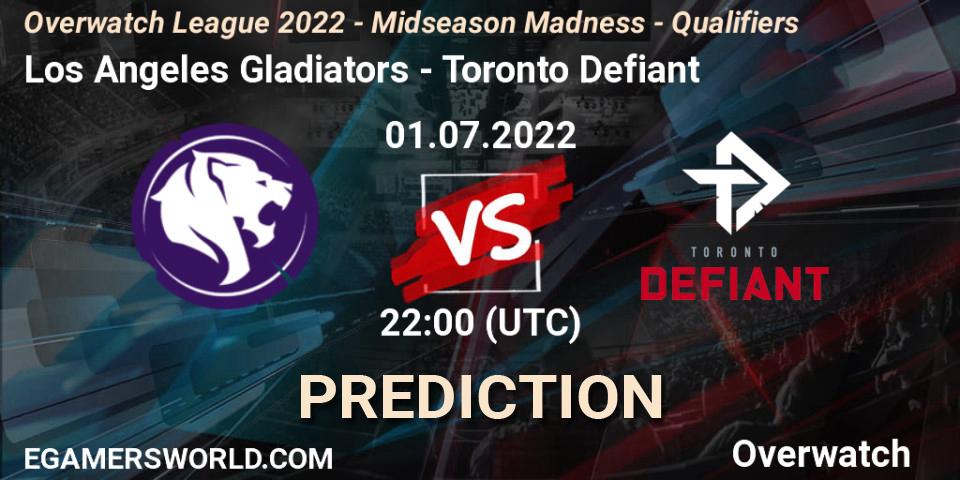 Los Angeles Gladiators - Toronto Defiant: прогноз. 01.07.2022 at 22:30, Overwatch, Overwatch League 2022 - Midseason Madness - Qualifiers