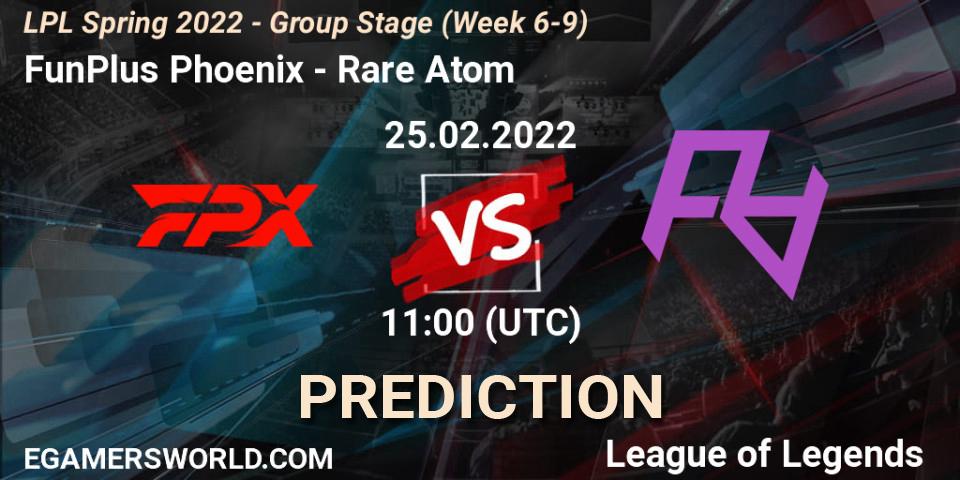 FunPlus Phoenix - Rare Atom: прогноз. 25.02.22, LoL, LPL Spring 2022 - Group Stage (Week 6-9)