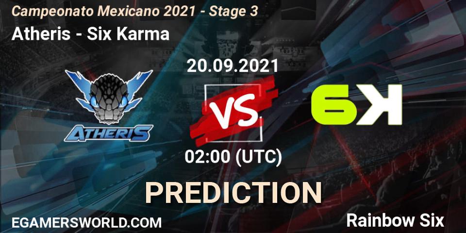 Atheris - Six Karma: прогноз. 20.09.2021 at 01:00, Rainbow Six, Campeonato Mexicano 2021 - Stage 3