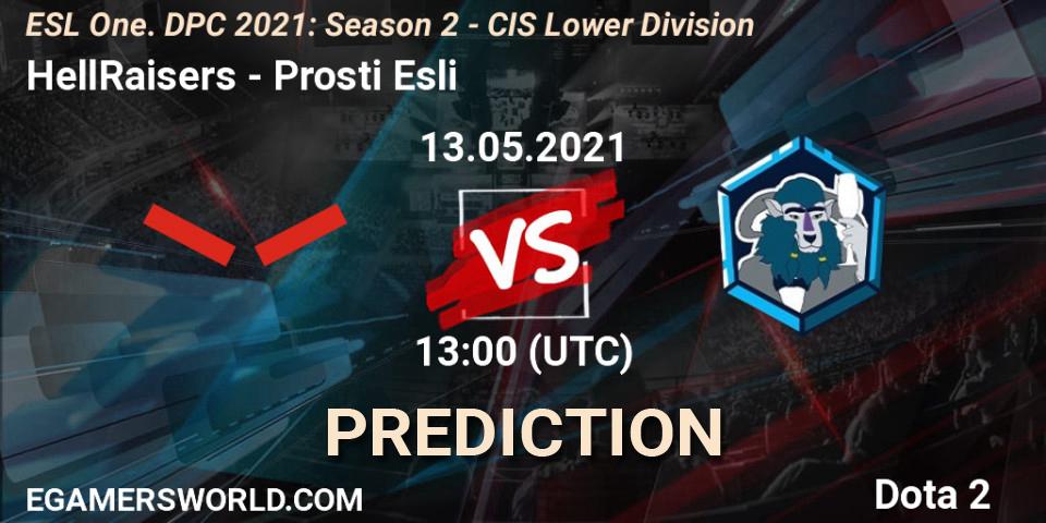 HellRaisers - Prosti Esli: прогноз. 13.05.2021 at 12:55, Dota 2, ESL One. DPC 2021: Season 2 - CIS Lower Division