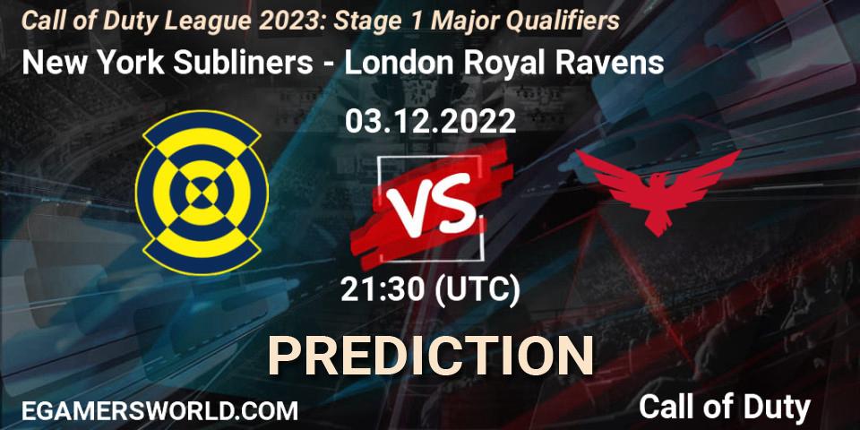 New York Subliners - London Royal Ravens: прогноз. 03.12.2022 at 21:30, Call of Duty, Call of Duty League 2023: Stage 1 Major Qualifiers
