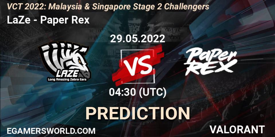 LaZe - Paper Rex: прогноз. 29.05.2022 at 04:30, VALORANT, VCT 2022: Malaysia & Singapore Stage 2 Challengers