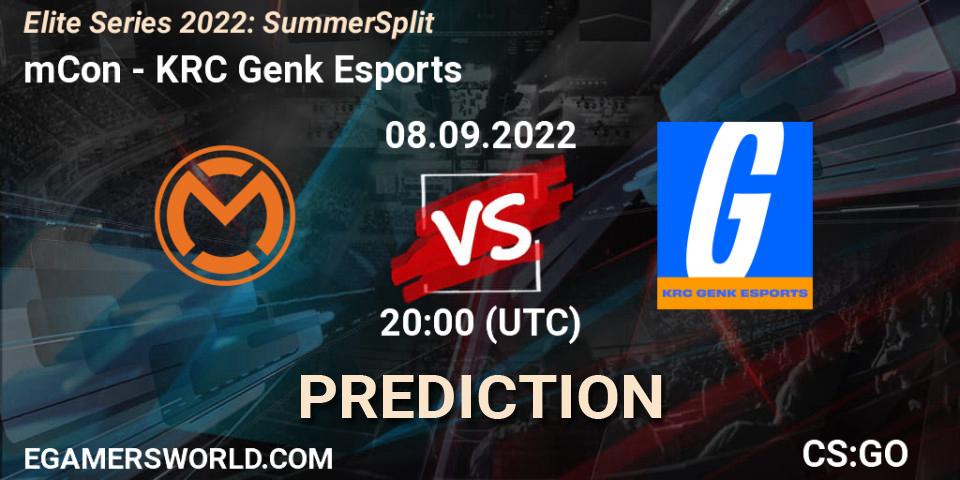 mCon - KRC Genk Esports: прогноз. 08.09.2022 at 20:00, Counter-Strike (CS2), Elite Series 2022: Summer Split