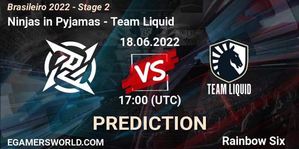 Ninjas in Pyjamas - Team Liquid: прогноз. 18.06.2022 at 17:00, Rainbow Six, Brasileirão 2022 - Stage 2