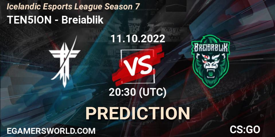 TEN5ION - Breiðablik: прогноз. 11.10.2022 at 20:30, Counter-Strike (CS2), Icelandic Esports League Season 7