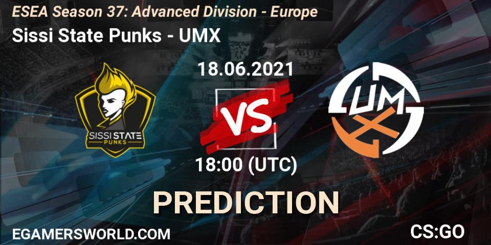 Sissi State Punks - UMX: прогноз. 18.06.2021 at 18:00, Counter-Strike (CS2), ESEA Season 37: Advanced Division - Europe