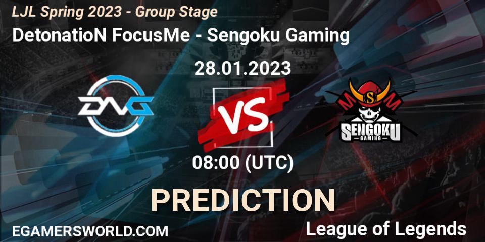 DetonatioN FocusMe - Sengoku Gaming: прогноз. 28.01.23, LoL, LJL Spring 2023 - Group Stage