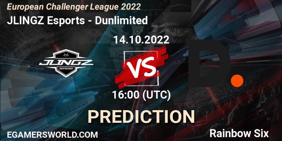 JLINGZ Esports - Dunlimited: прогноз. 14.10.2022 at 16:00, Rainbow Six, European Challenger League 2022