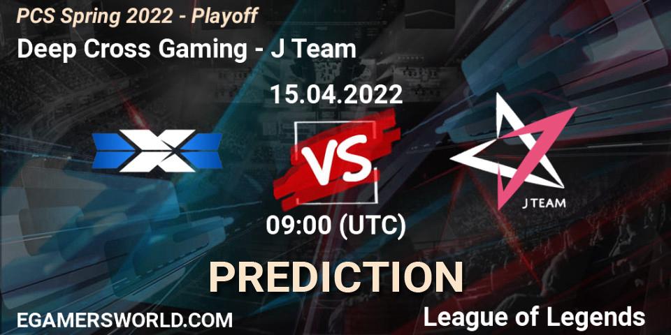 Deep Cross Gaming - J Team: прогноз. 15.04.2022 at 09:00, LoL, PCS Spring 2022 - Playoff