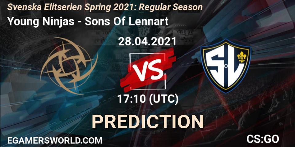 Young Ninjas - Sons Of Lennart: прогноз. 28.04.2021 at 17:10, Counter-Strike (CS2), Svenska Elitserien Spring 2021: Regular Season
