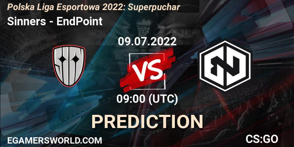 Sinners - EndPoint: прогноз. 09.07.2022 at 09:05, Counter-Strike (CS2), Polska Liga Esportowa 2022: Superpuchar