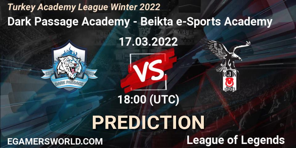 Dark Passage Academy - Beşiktaş e-Sports Academy: прогноз. 17.03.2022 at 18:00, LoL, Turkey Academy League Winter 2022