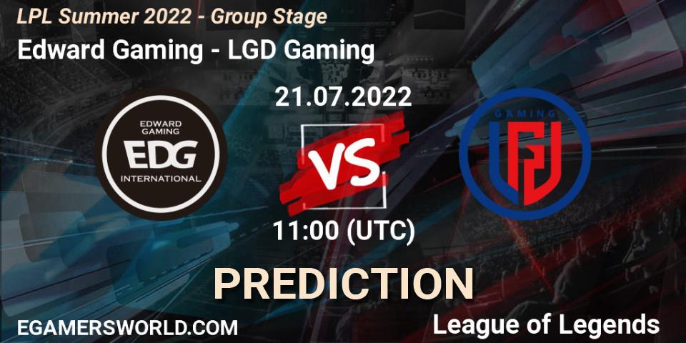 Edward Gaming - LGD Gaming: прогноз. 21.07.2022 at 12:00, LoL, LPL Summer 2022 - Group Stage
