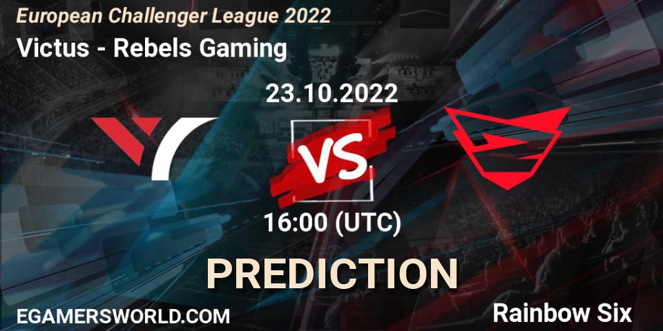 Victus - Rebels Gaming: прогноз. 23.10.2022 at 16:00, Rainbow Six, European Challenger League 2022