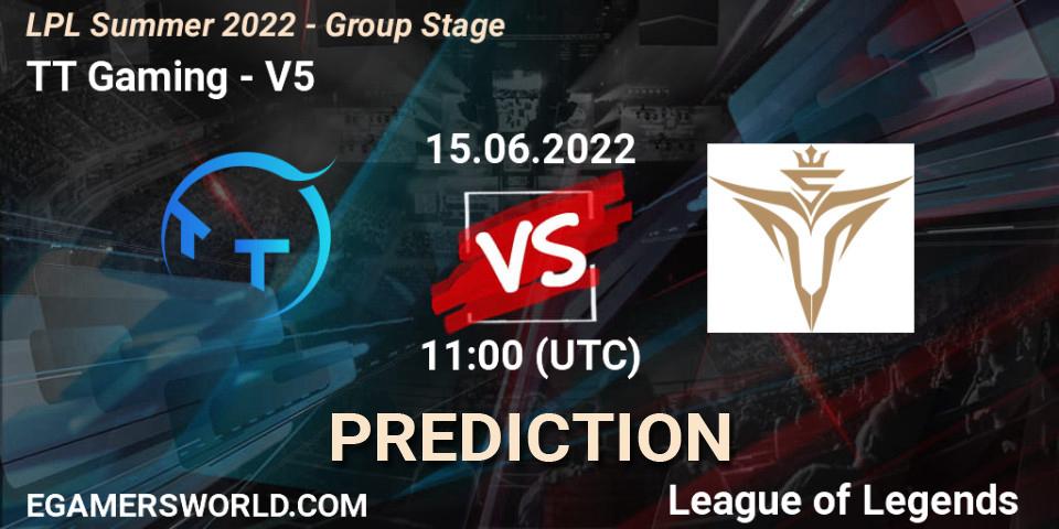 TT Gaming - Victory Five: прогноз. 15.06.2022 at 11:00, LoL, LPL Summer 2022 - Group Stage