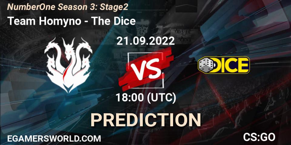 Team Homyno - The Dice: прогноз. 21.09.2022 at 18:00, Counter-Strike (CS2), NumberOne Season 3: Stage 2