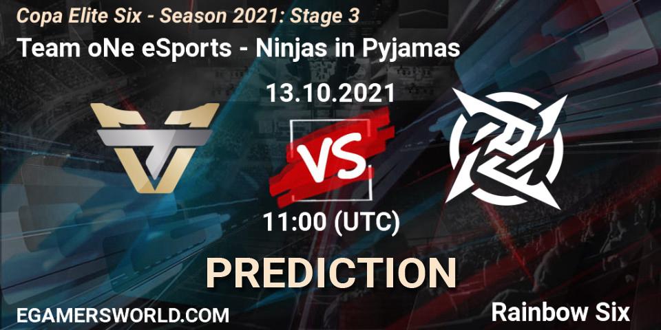 Team oNe eSports - Ninjas in Pyjamas: прогноз. 12.10.2021 at 16:00, Rainbow Six, Copa Elite Six - Season 2021: Stage 3