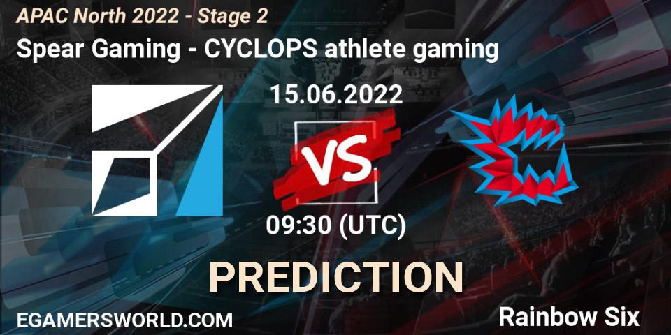 Spear Gaming - CYCLOPS athlete gaming: прогноз. 15.06.2022 at 09:30, Rainbow Six, APAC North 2022 - Stage 2