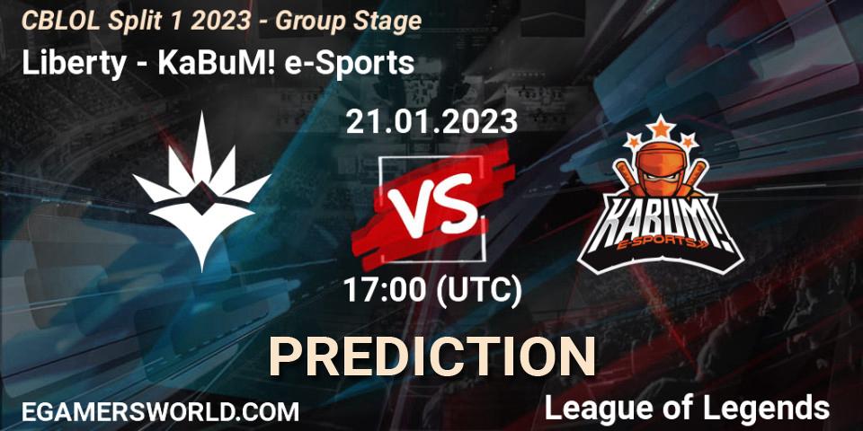 Liberty - KaBuM! e-Sports: прогноз. 21.01.2023 at 17:30, LoL, CBLOL Split 1 2023 - Group Stage