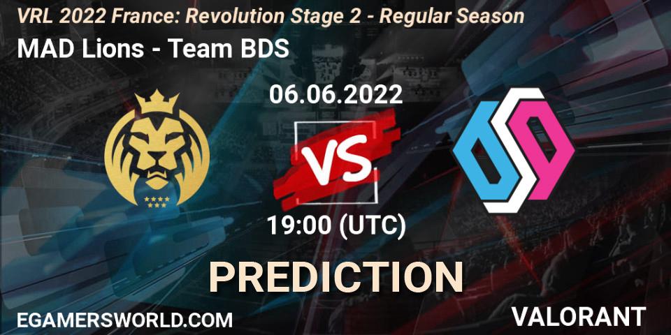 MAD Lions - Team BDS: прогноз. 06.06.2022 at 19:00, VALORANT, VRL 2022 France: Revolution Stage 2 - Regular Season