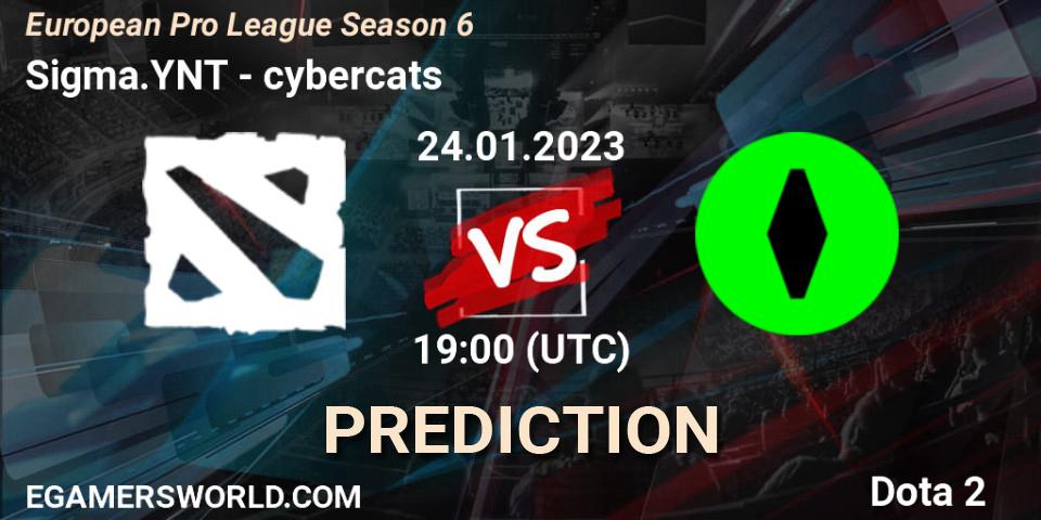 Sigma.YNT - cybercats: прогноз. 24.01.2023 at 18:57, Dota 2, European Pro League Season 6