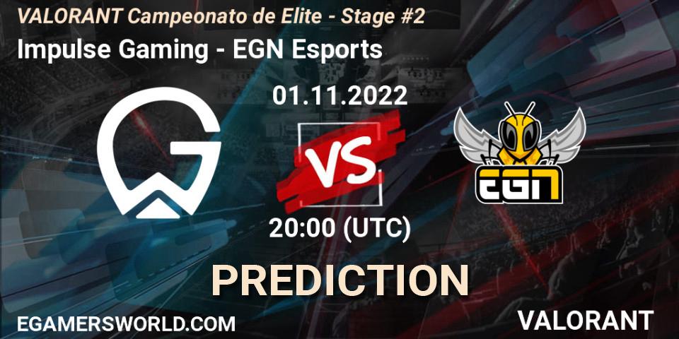Impulse Gaming - EGN Esports: прогноз. 02.11.2022 at 20:00, VALORANT, VALORANT Campeonato de Elite - Stage #2