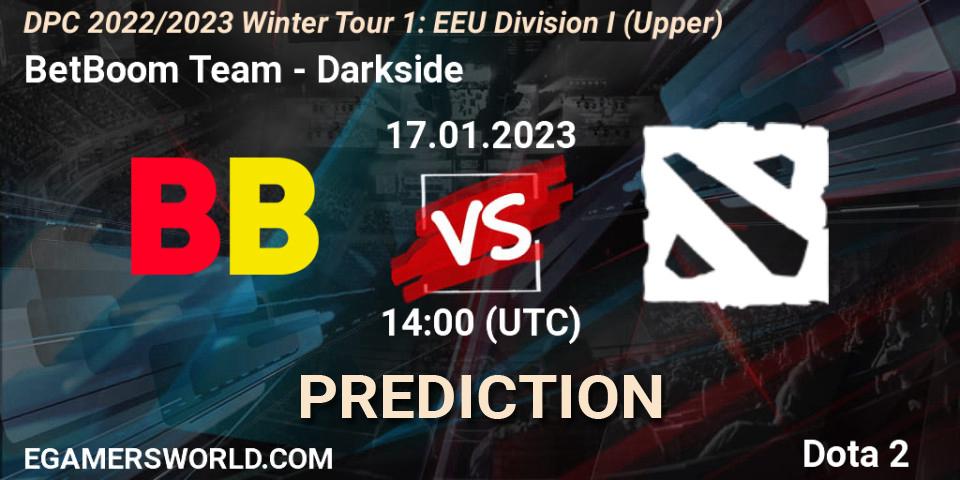 BetBoom Team - Darkside: прогноз. 17.01.23, Dota 2, DPC 2022/2023 Winter Tour 1: EEU Division I (Upper)