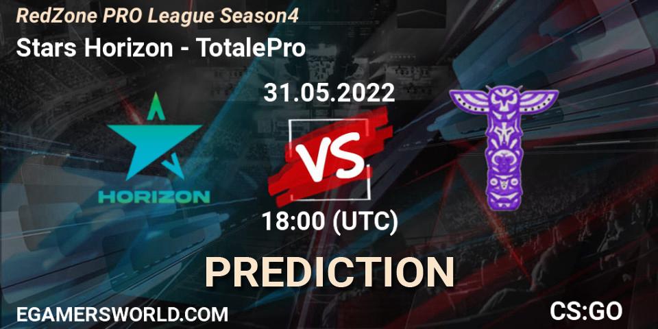 Stars Horizon - TotalePro: прогноз. 31.05.2022 at 18:00, Counter-Strike (CS2), RedZone PRO League Season 4