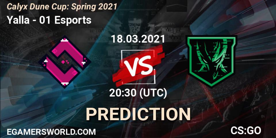 Yalla - 01 Esports: прогноз. 18.03.21, CS2 (CS:GO), Calyx Dune Cup: Spring 2021