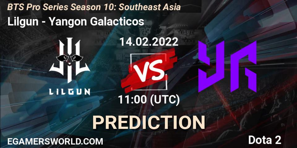Lilgun - Yangon Galacticos: прогноз. 14.02.2022 at 11:26, Dota 2, BTS Pro Series Season 10: Southeast Asia