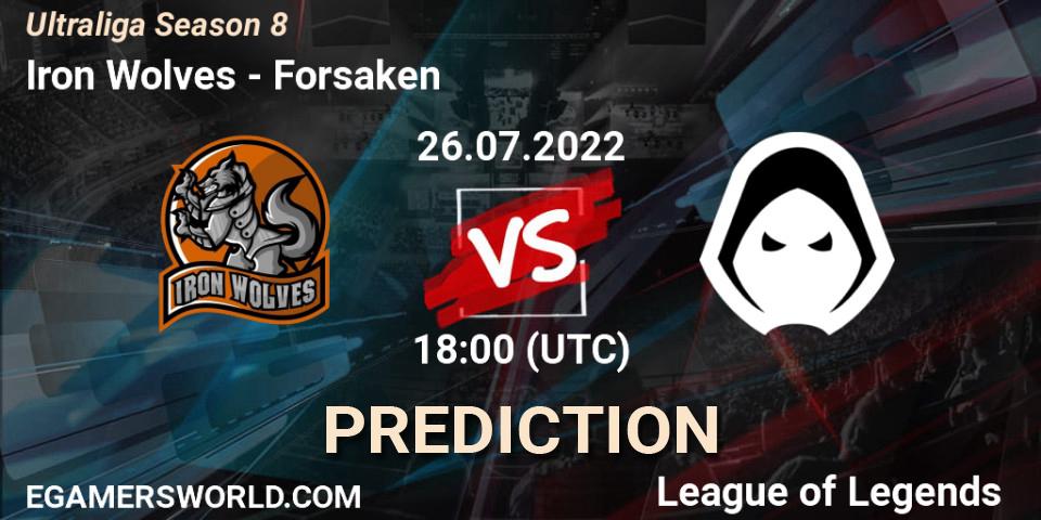 Iron Wolves - Forsaken: прогноз. 26.07.2022 at 18:15, LoL, Ultraliga Season 8