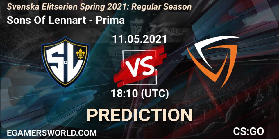 Sons Of Lennart - Prima: прогноз. 11.05.2021 at 18:10, Counter-Strike (CS2), Svenska Elitserien Spring 2021: Regular Season