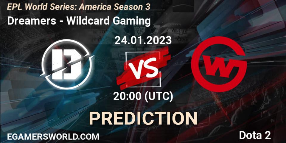 Dreamers - Wildcard Gaming: прогноз. 24.01.2023 at 20:03, Dota 2, EPL World Series: America Season 3