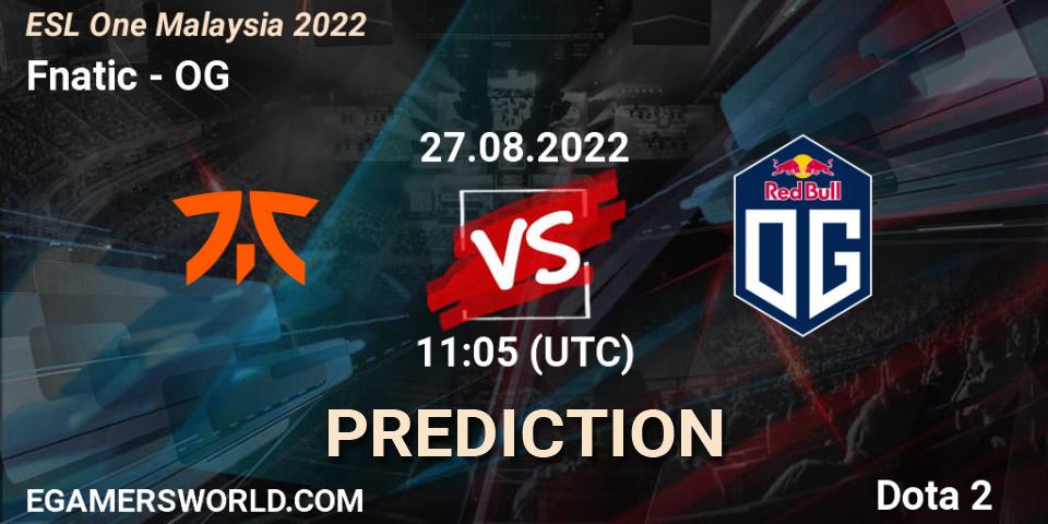 Fnatic - OG: прогноз. 27.08.22, Dota 2, ESL One Malaysia 2022