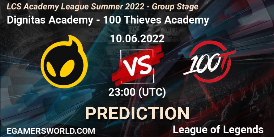 Dignitas Academy - 100 Thieves Academy: прогноз. 10.06.2022 at 22:00, LoL, LCS Academy League Summer 2022 - Group Stage