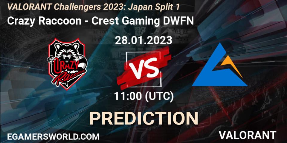 Crazy Raccoon - Crest Gaming DWFN: прогноз. 28.01.23, VALORANT, VALORANT Challengers 2023: Japan Split 1