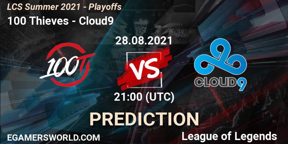 100 Thieves - Cloud9: прогноз. 28.08.2021 at 21:00, LoL, LCS Summer 2021 - Playoffs