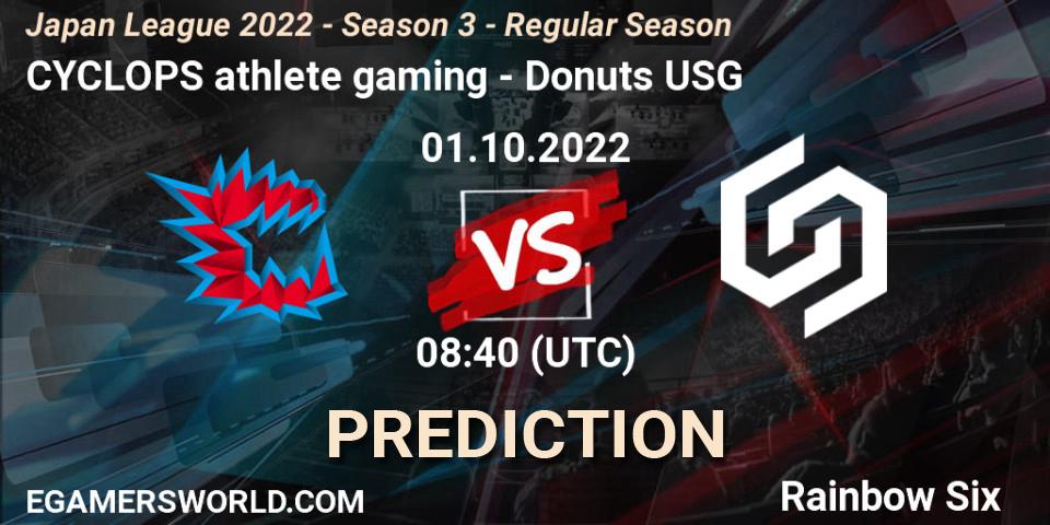 CYCLOPS athlete gaming - Donuts USG: прогноз. 01.10.2022 at 08:40, Rainbow Six, Japan League 2022 - Season 3 - Regular Season