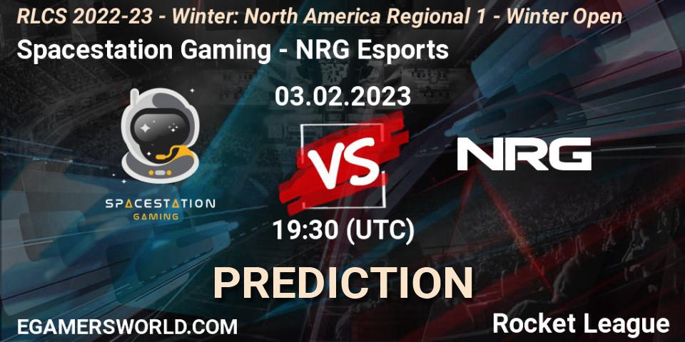 Spacestation Gaming - NRG Esports: прогноз. 03.02.2023 at 19:30, Rocket League, RLCS 2022-23 - Winter: North America Regional 1 - Winter Open