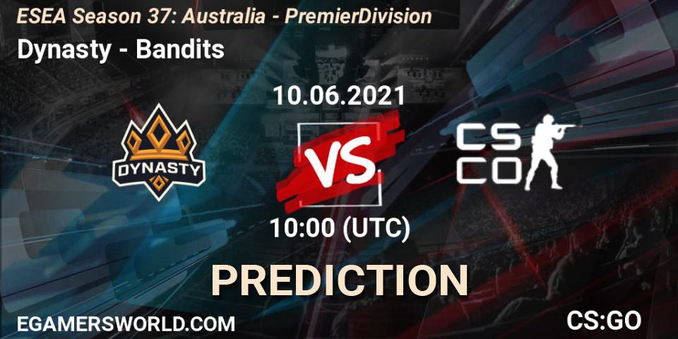 Dynasty - Bandits: прогноз. 10.06.2021 at 10:00, Counter-Strike (CS2), ESEA Season 37: Australia - Premier Division