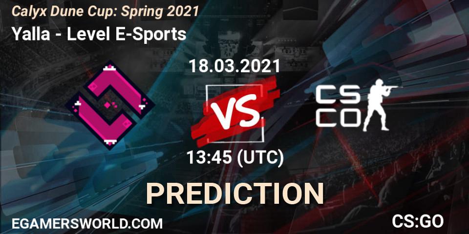 Yalla - Level E-Sports: прогноз. 18.03.21, CS2 (CS:GO), Calyx Dune Cup: Spring 2021