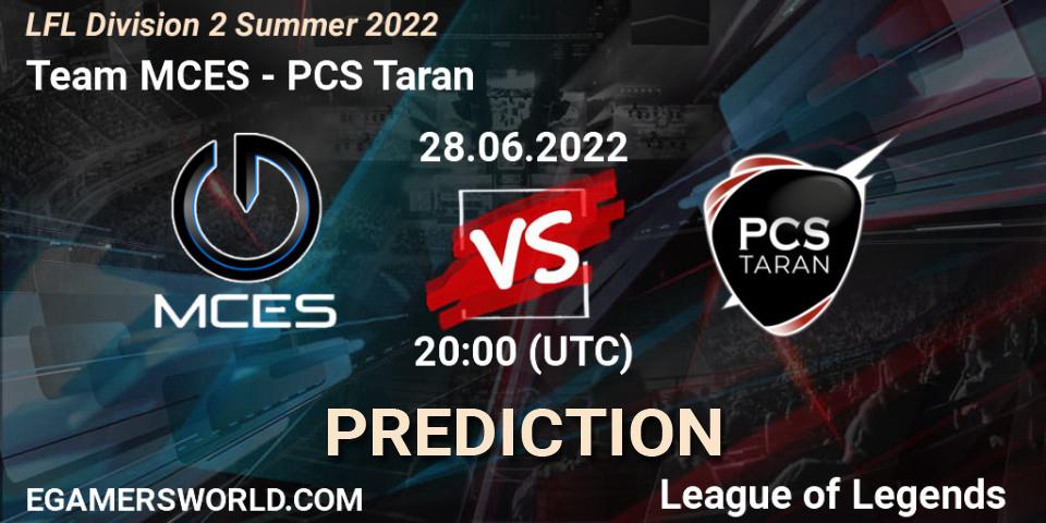 Team MCES - PCS Taran: прогноз. 28.06.2022 at 20:00, LoL, LFL Division 2 Summer 2022