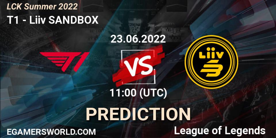 T1 - SANDBOX Gaming: прогноз. 23.06.2022 at 11:00, LoL, LCK Summer 2022